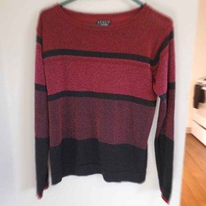 Med Venus Striped, pinks, maroon, purple and black pullover